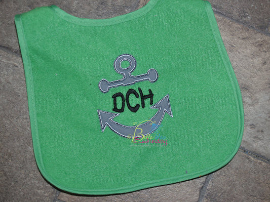 Monogram Anchor Split Machine Applique Embroidery Designs Design