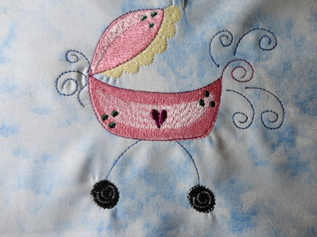 Baby Carriage Embroidery Design