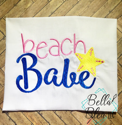 Beach Babe with starfish Machine Embroidery design
