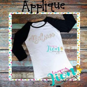 Believe Bean Stitch Saying Christmas Outline