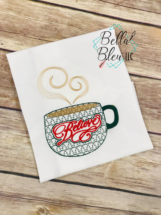 Sketchy Christmas Motif Coffee Mug embroidery design