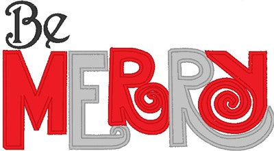 Be Merry Christmas Applique