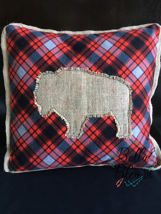 Bison Silhouette Bean Stitch Applique 3 sizes