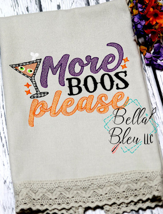 Halloween Sketchy - Boos Embroidery - More Boos Please Sketchy Machine
