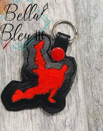 ITH in the hoop Break Dance Key fob  machine embroidery