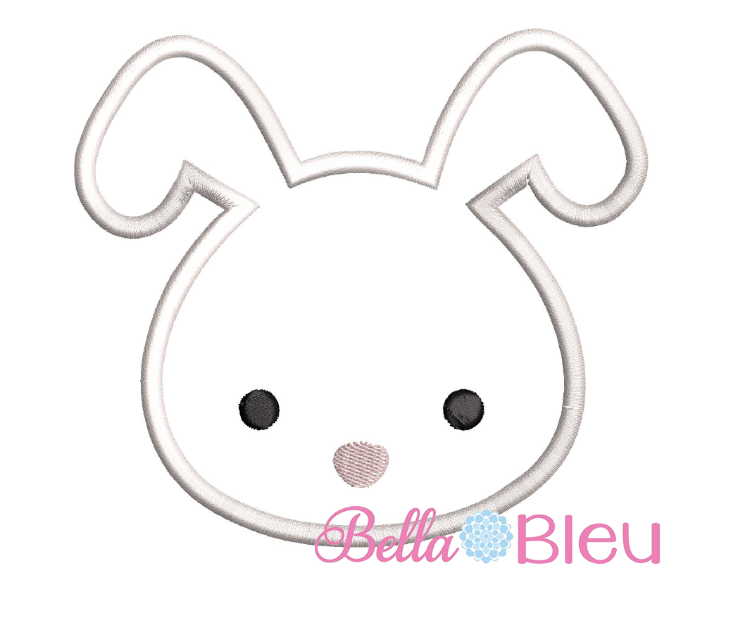 Easter Bunny Head Applique Embroidery Design