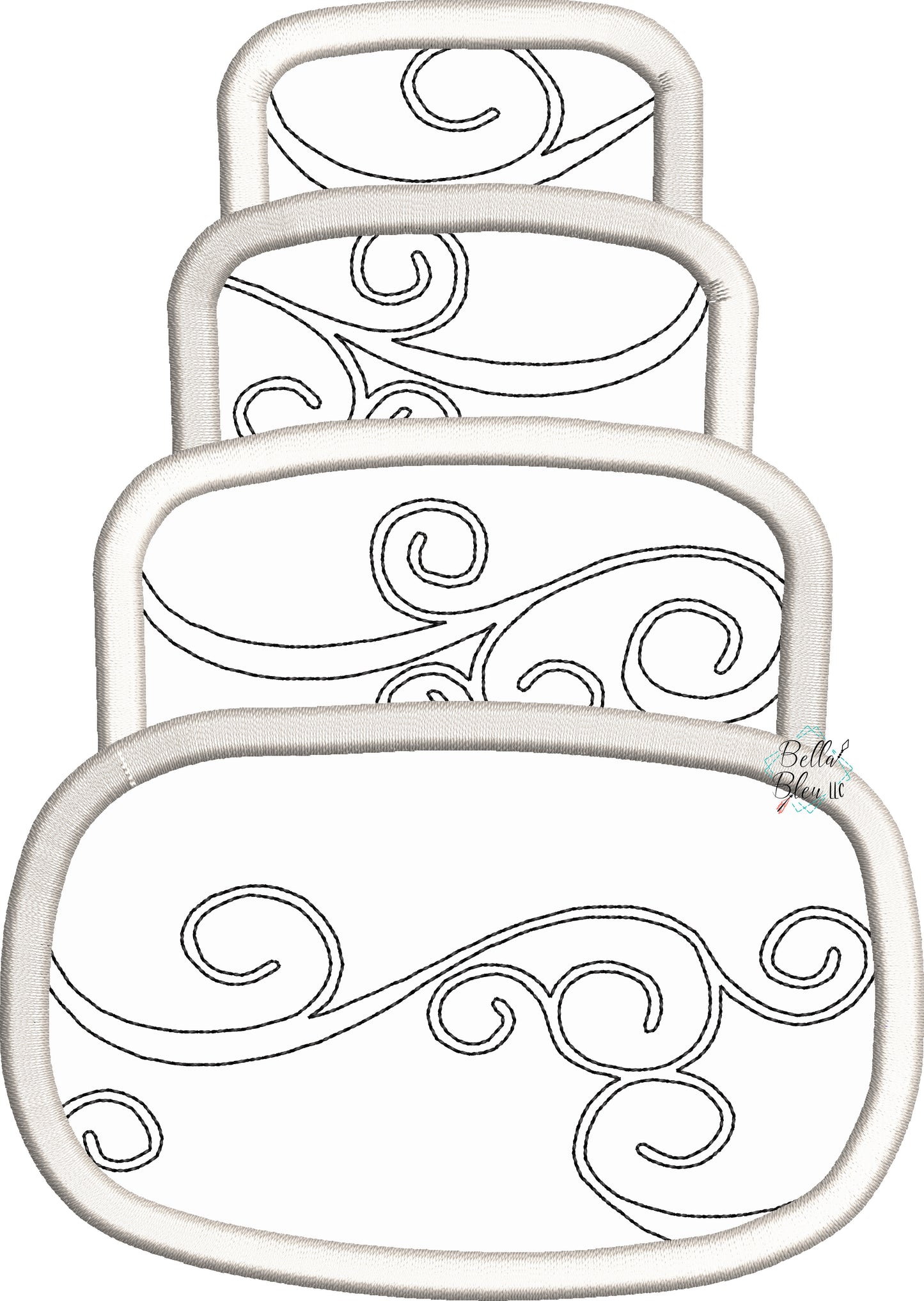 Wedding Cake Birthday Cake Machine Applique Embroidery Design