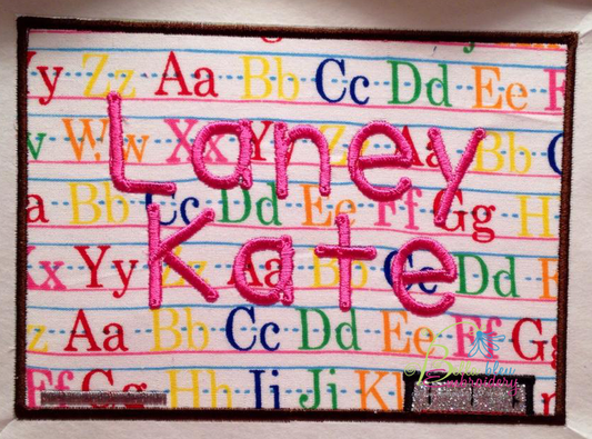 Back to School Monogram Chalkboard Applique Embroidery Design