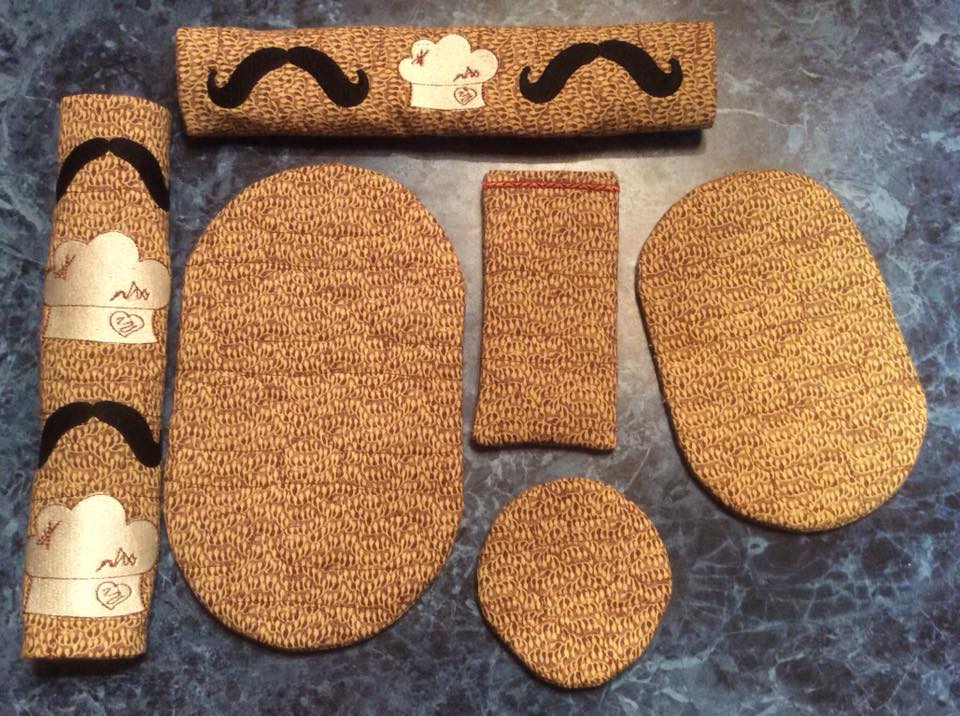 ITH In The Hoop chef hat Print Motif Kitchen Pot holder oven mitt  5x7 6x10
