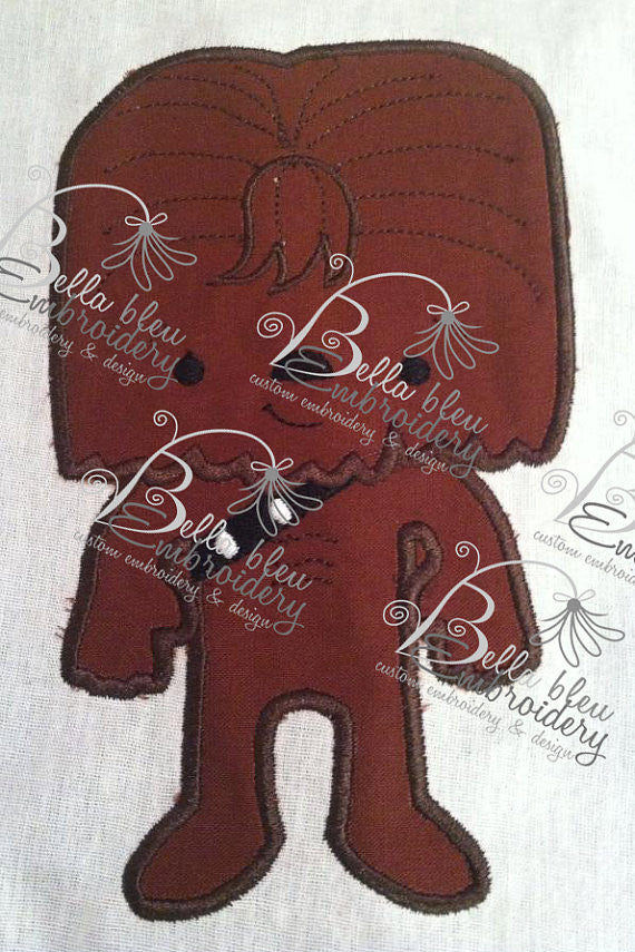 Inspired Star Wars Chewie Wookie  Applique Embroidery Designs Design Geek Geeky