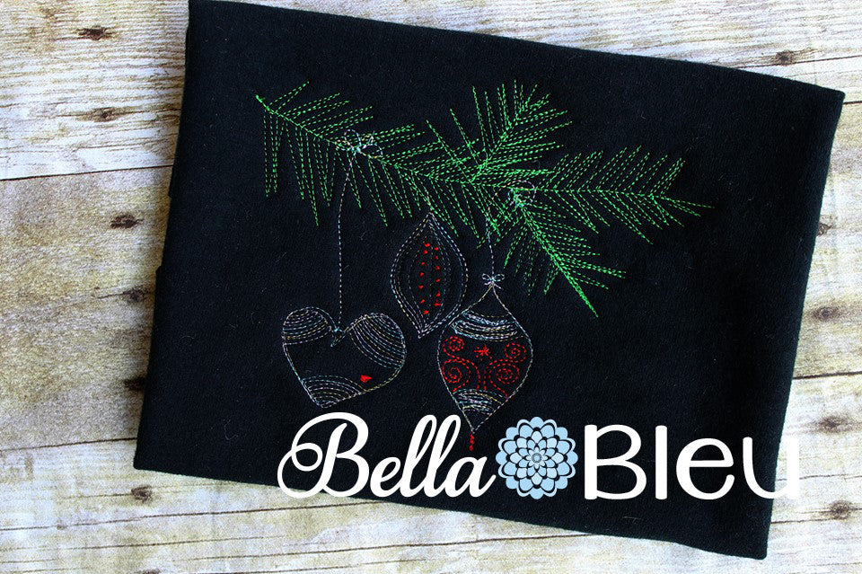 Christmas Tree Branch with hanging ornaments