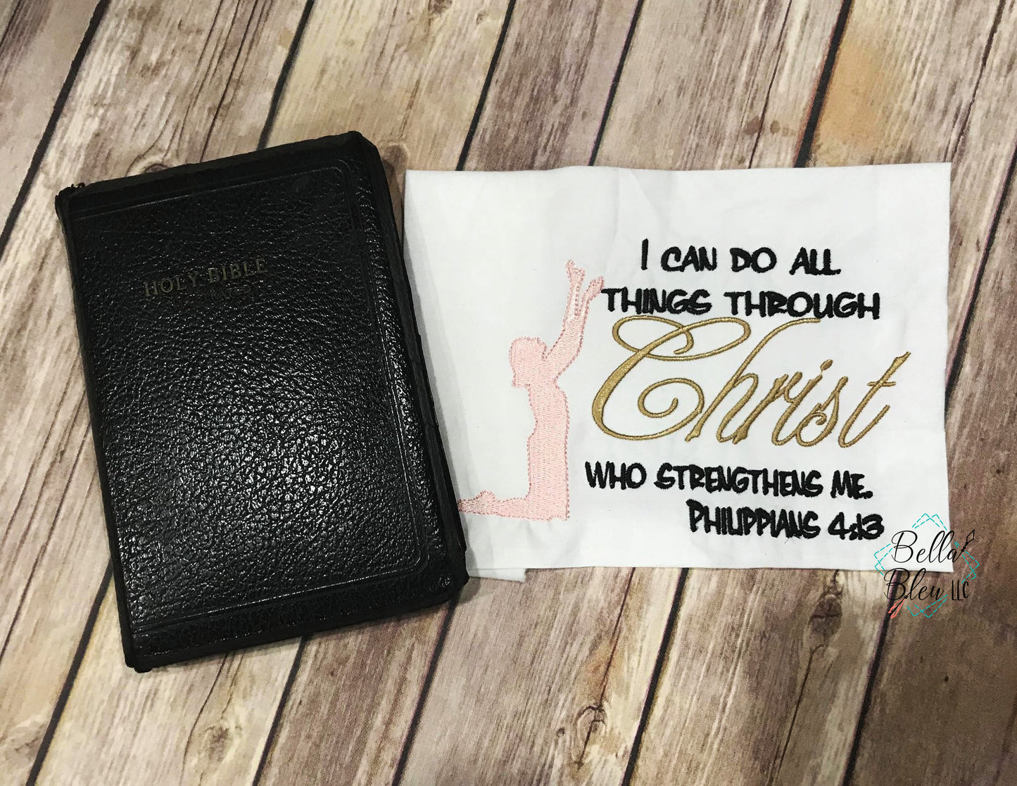 Philippians Praying All things through Christ Religious Machine Embroidery Design 6x10