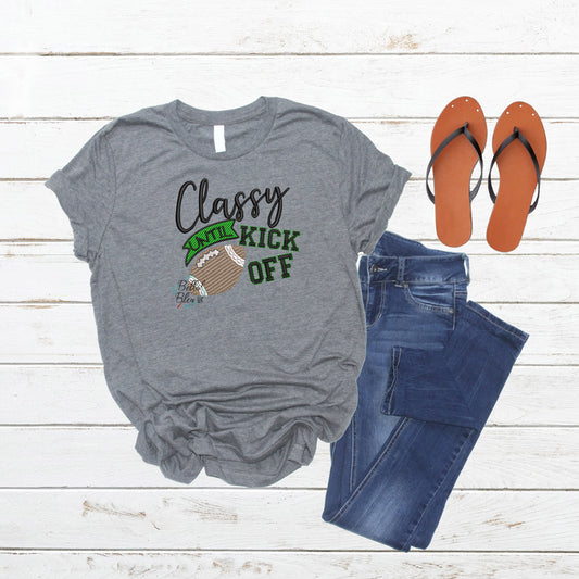 Fall Football Saying Embroidery Design - Classy until kick off Embroidery design