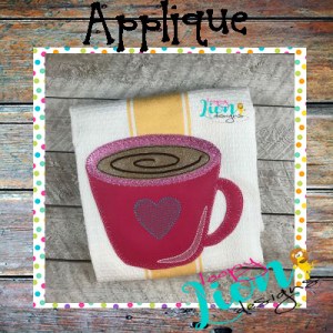 Coffee heart Applique