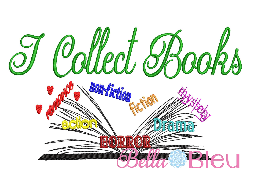 I Collect Books Reading Pillow Embroidery design