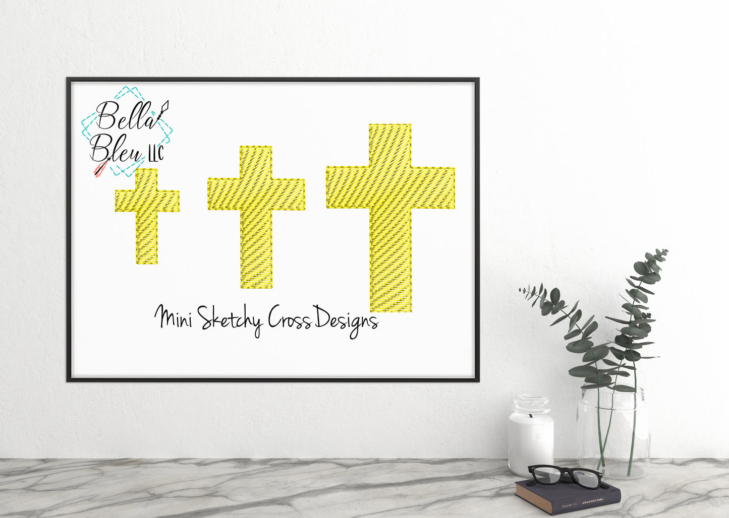Mini Cross Sketchy Machine Embroidery Design