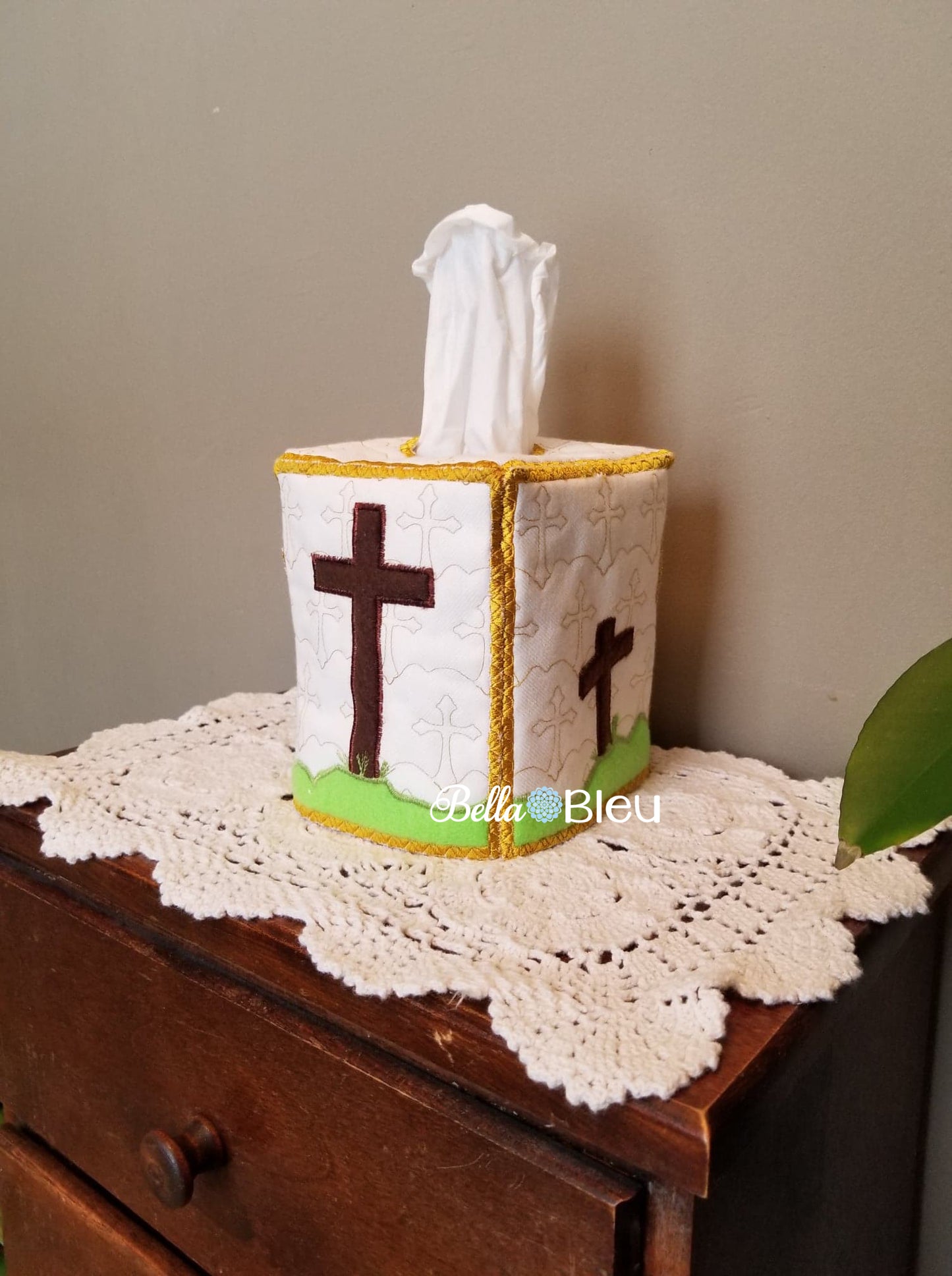 ITH Tissue Box Cover Religious Easter Cross