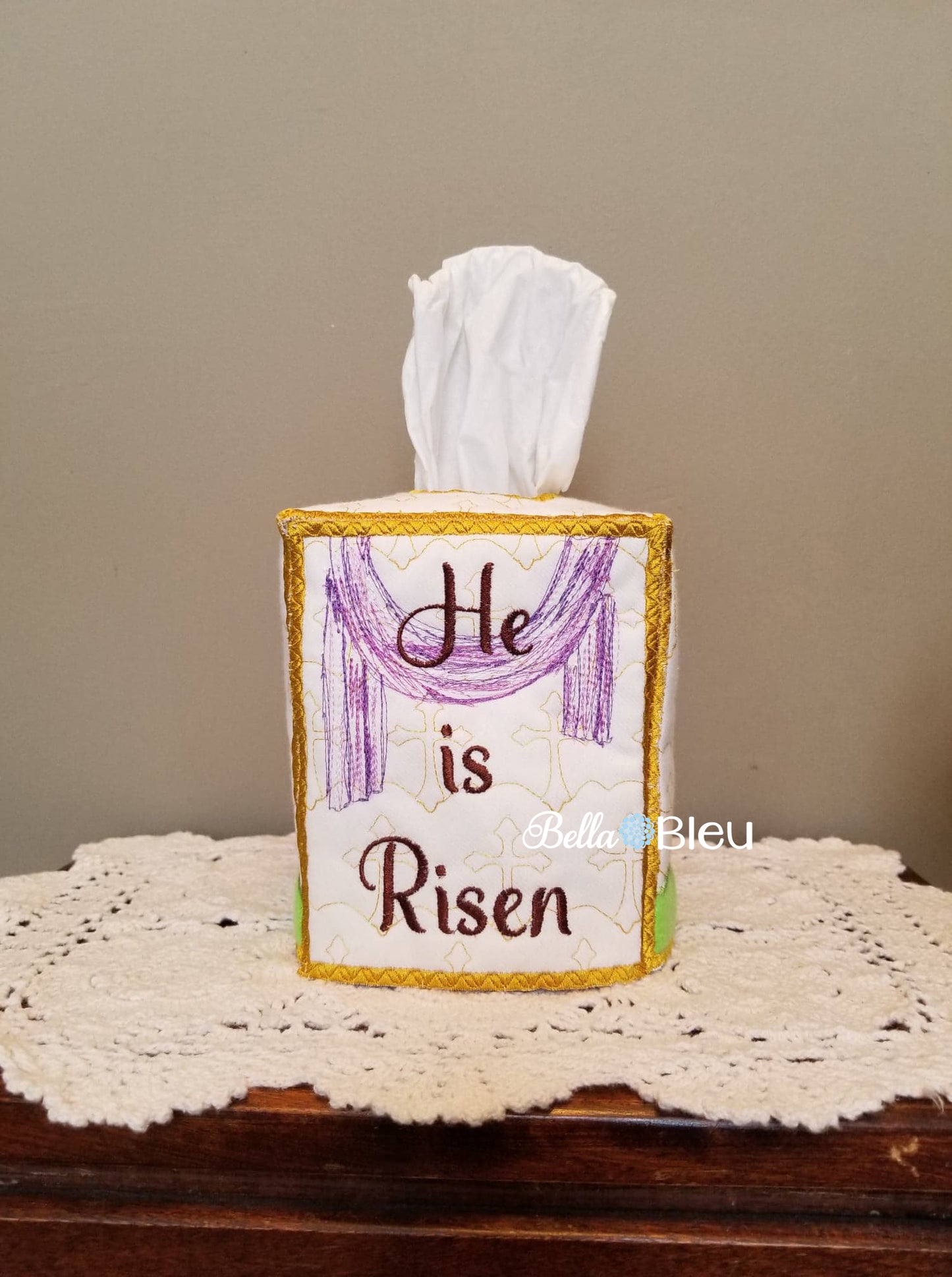 ITH Tissue Box Cover Religious Easter Cross