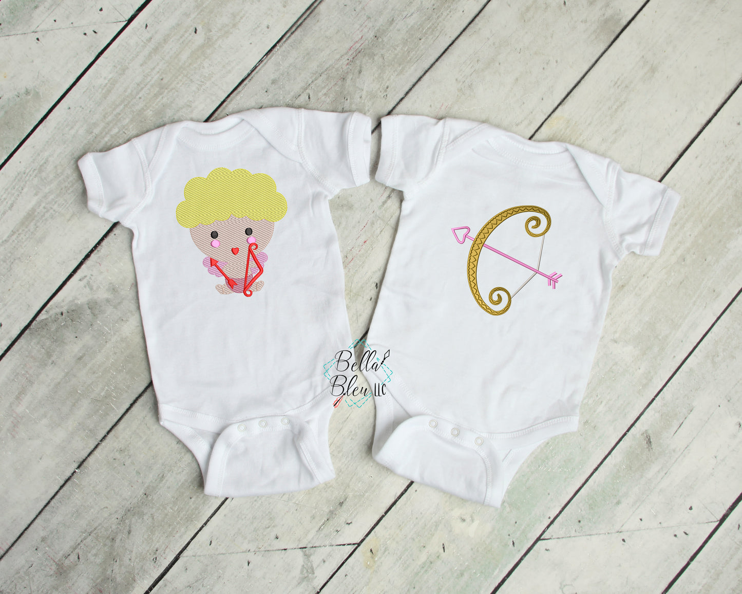 Sketchy Valentines Cupid with Bow & Arrow Machine Embroidery Design 5x5