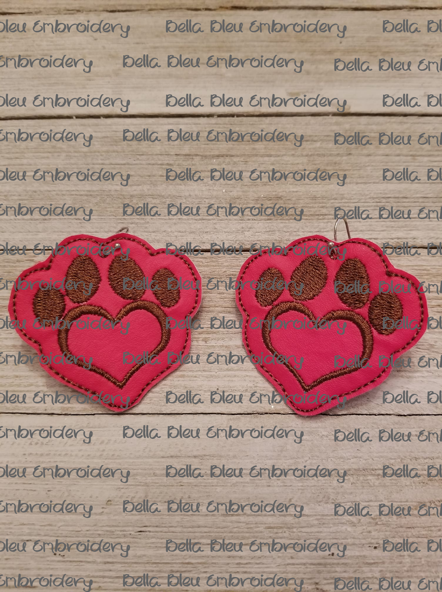 In the Hoop Dog Paw Heart  Earrings