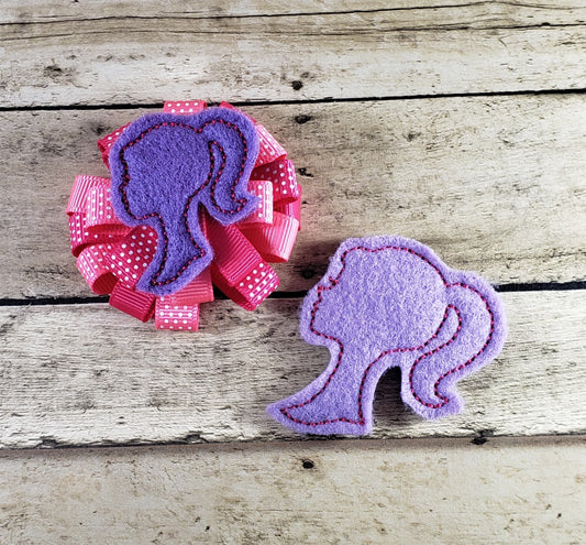 Girl Doll head Felt Feltie Machine Embroidery Design