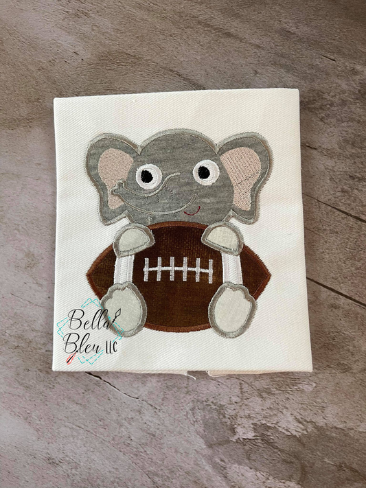 Elephant Football Mascot Applique