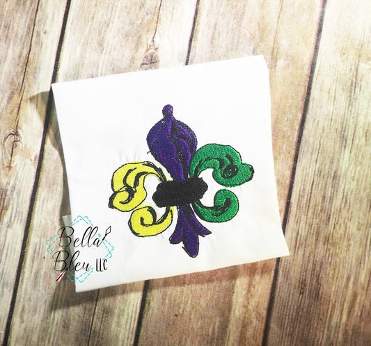 Mardi Gras Fleur de Lis filled Machine Embroidery design