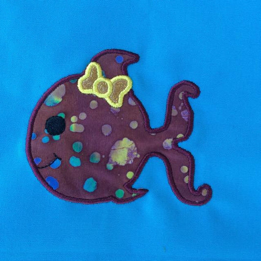 Goldfish Fish machine applique embroidery design
