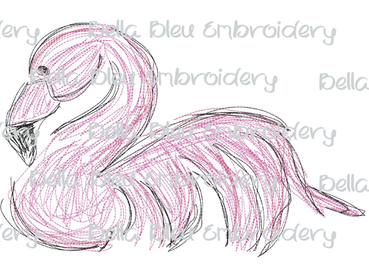 Flamingo Scribble 1