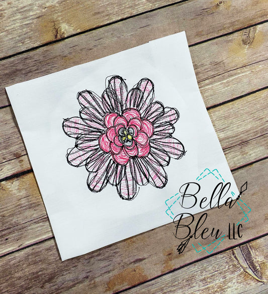 Dahlia Sketchy Medallion Scribble flower