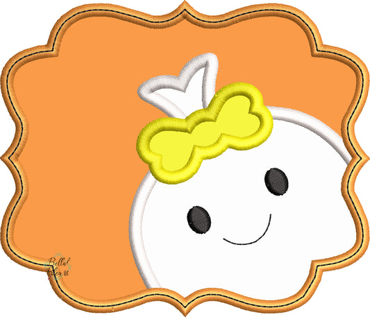 Halloween Peek a boo Girl Ghost Machine Applique Embroidery Designs