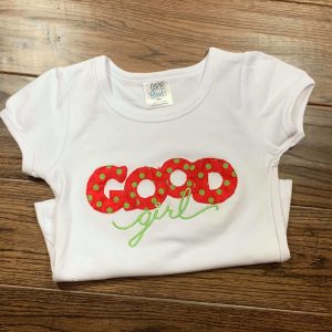 Good Girl Bean Stitch Applique Embroidery Design
