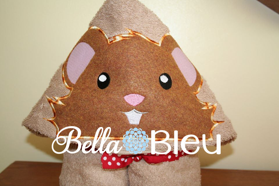Hamster Hooded Towel Topper Peeker Machine Applique Embroidery Designs or Tee
