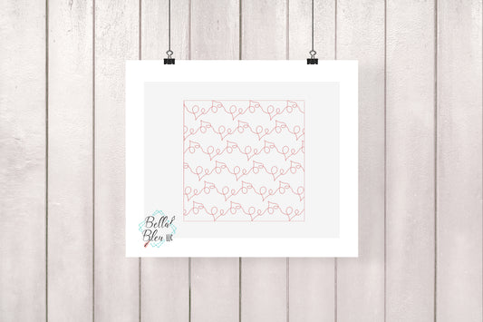 Double Hearts Quilt Stipple Quilting Stitch Machine Embroidery Design ITH