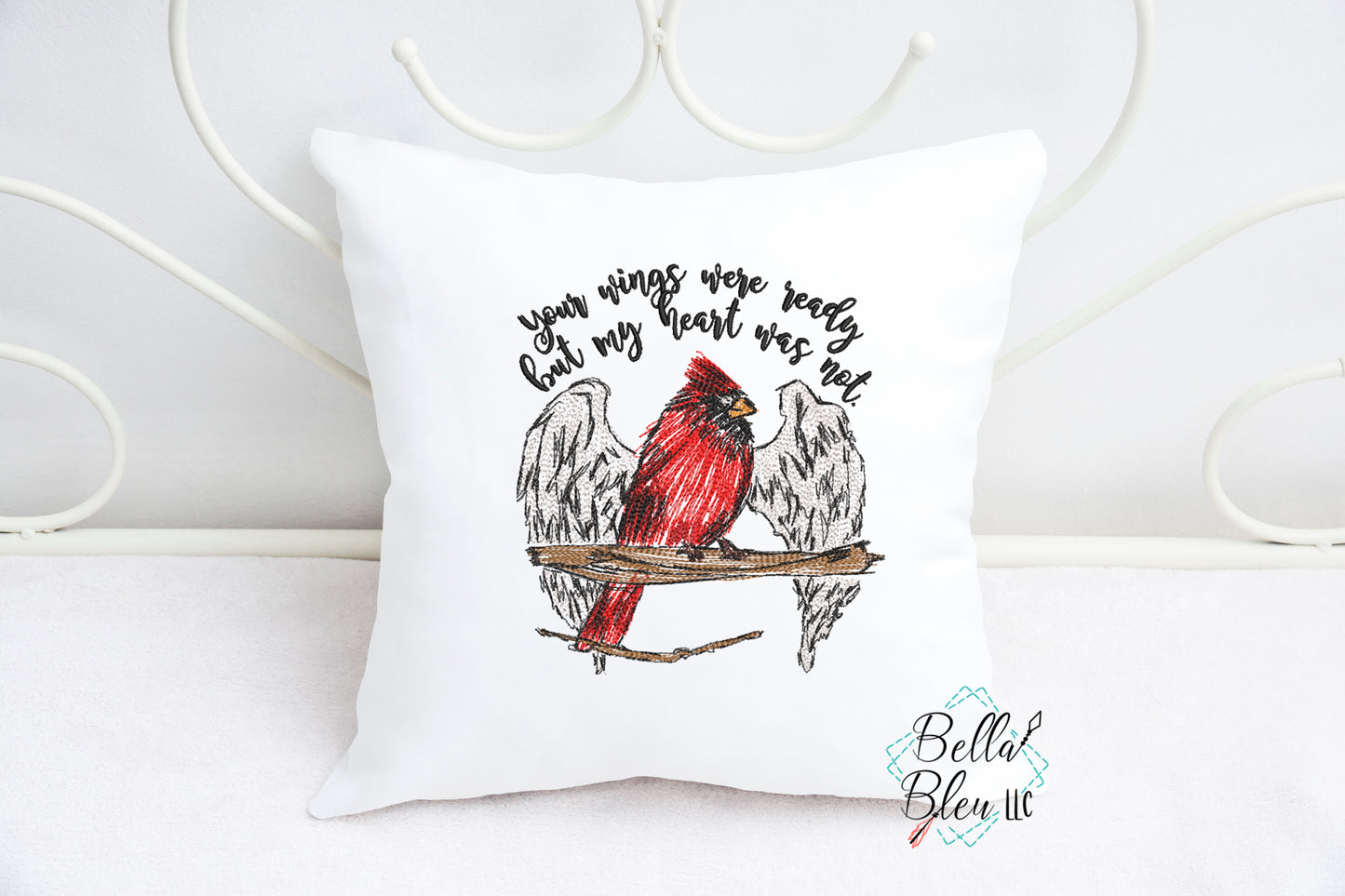 Your Wings were Ready but my heart was not Cardinal Memorial Scribble