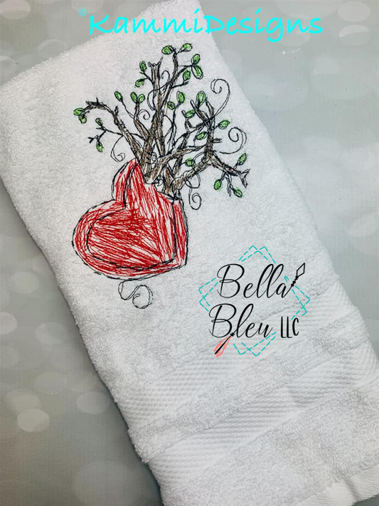 Valentines Heart with Tree Scribble