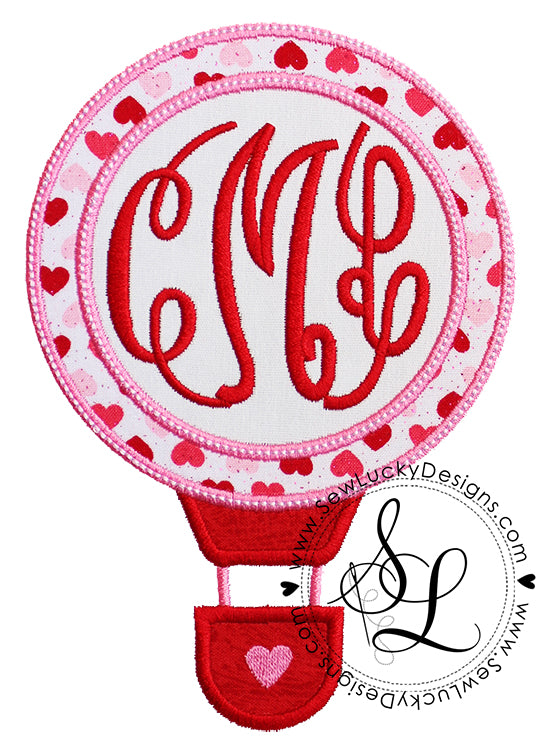 Monogram Hot Air Balloon Applique