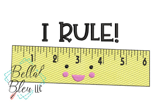 I Rule Sketchy Ruler back to school machine embroidery design