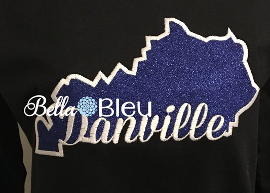 State of Kentucky & Danville signature applique machine embroidery design