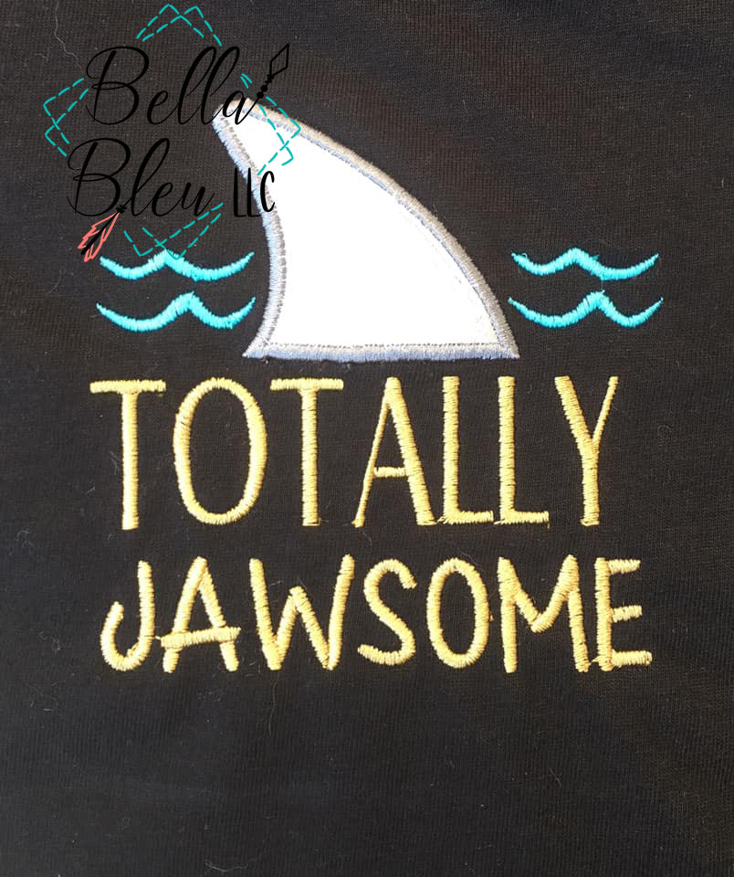 Applique Shark Totally Jawsome Sea Life Applique Embroidery Designs, Nautical