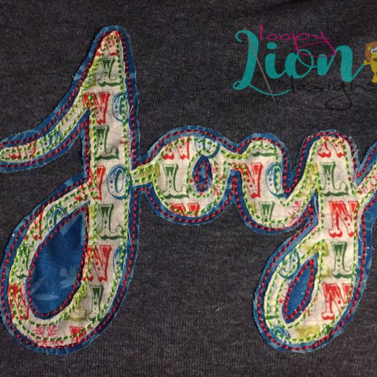 Joy Applique Christmas Bean stitch