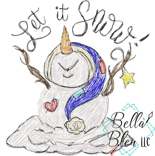 Let it Snow Snowman scribble design