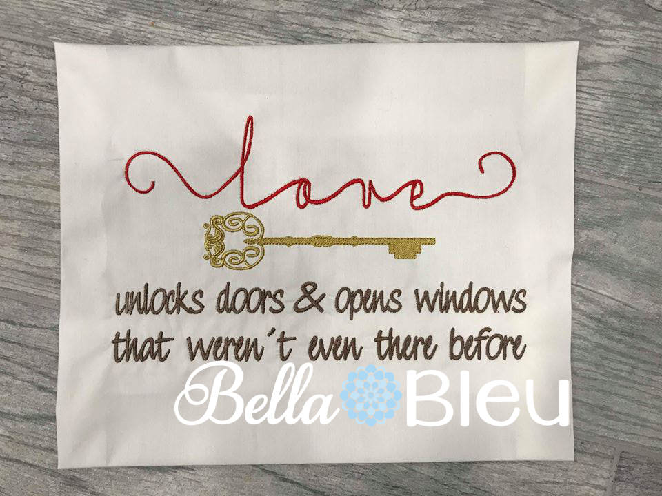 Love unlocks the door key design