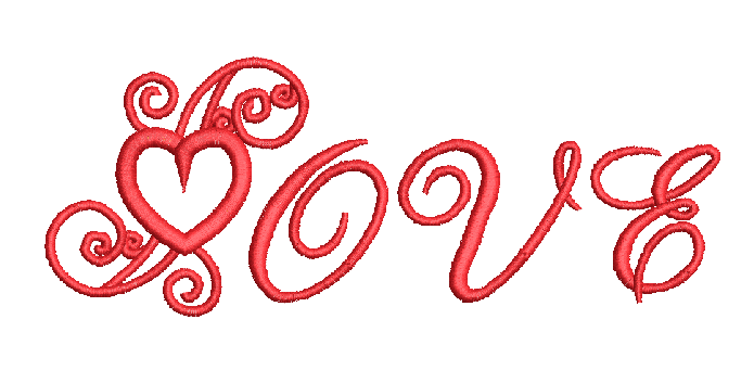 Love Word Valentines Day Applique Embroidery Design