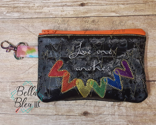 ITH Love One Another Sketchy Heart Zipper bag