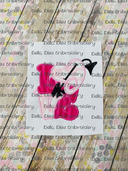 Love with Heart Valentine Applique