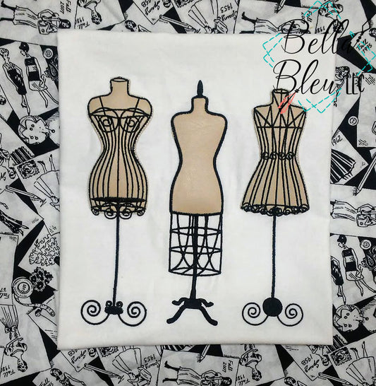 Vintage Sewing Mannequin Trio Set of 3