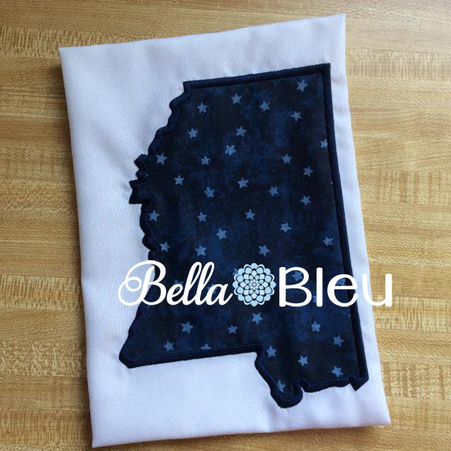 Mississippi State Applique Embroidery Design Monogram