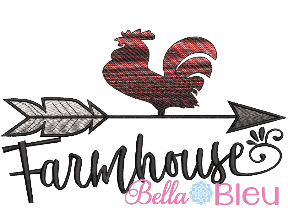 Rooster Color blend Weather vane Farm Sketchy Machine Embroidery design