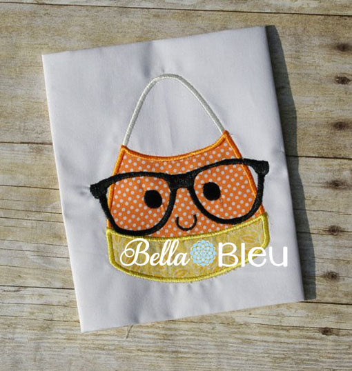 Halloween Nerdy Candy Corn Machine Applique Embroidery Design Geek Geeky
